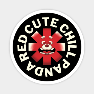 Red Cute Chill Panda Magnet